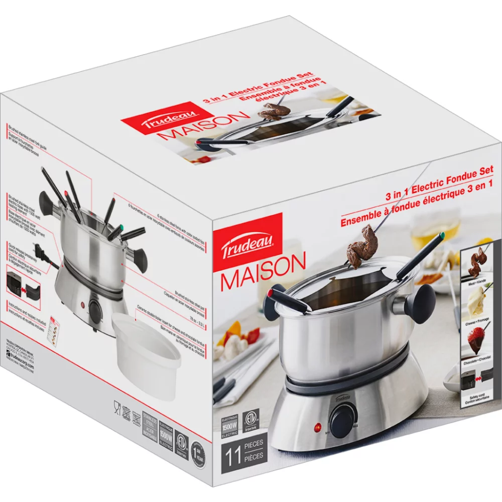 Dido 3-in-1 Electric Fondu Set from Trudeau Stainless Steel