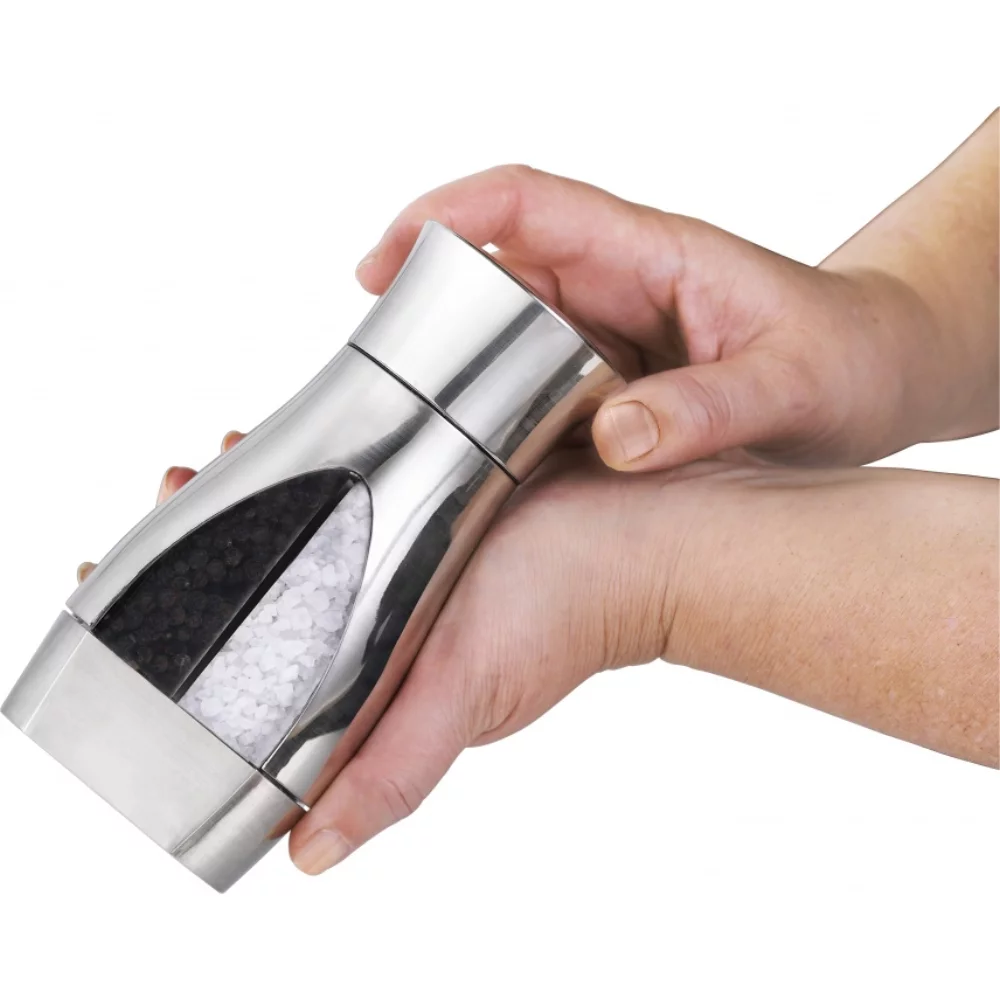 Stainless Steel 2 in 1 Manual Mill, Salt and Pepper 6 1/4"