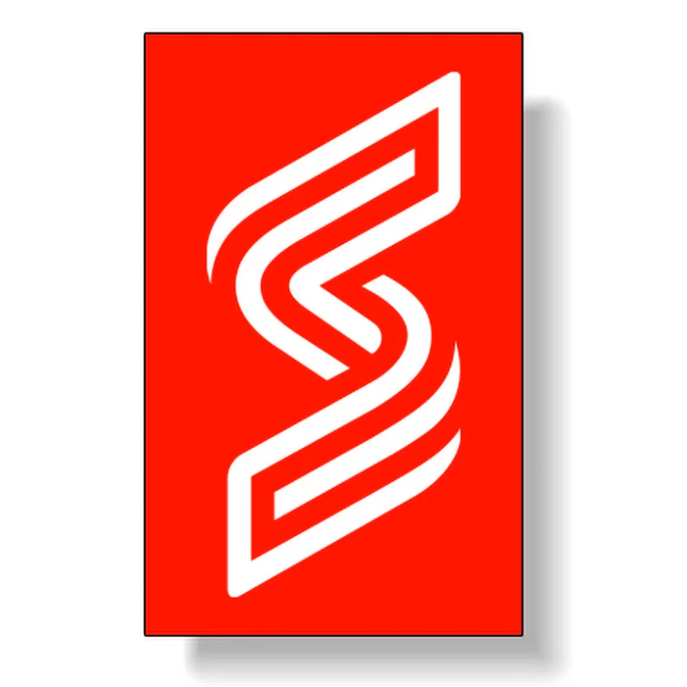 Étiquettes en rouleau de papier rouge fluorescent coupées au cul (24 pouces carrés), couleur spot