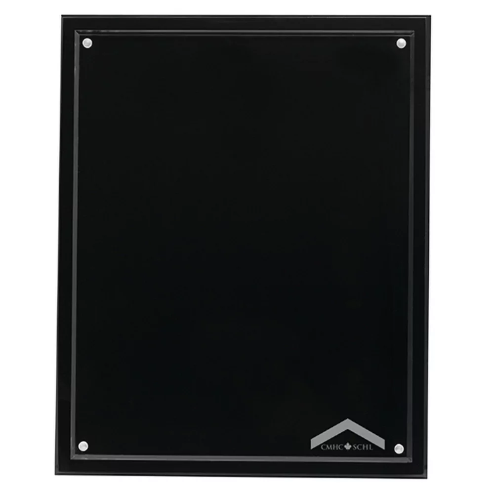 13" Magnetic Certificate/Insert Holder 1/4" Black Acrylic base with 1/4" Clear front Laser Engraved