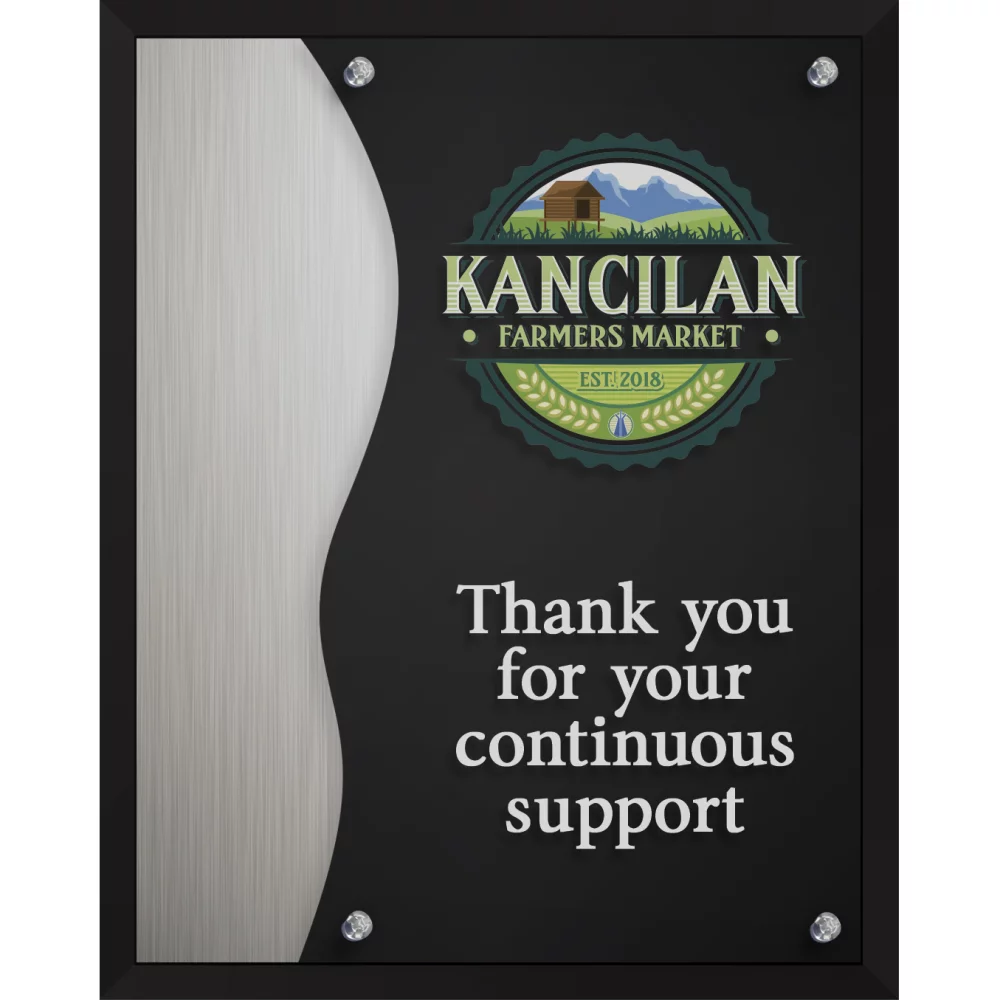 La plaque de profil (8" x 10" x 1") avec image photo en couleur intégrale.