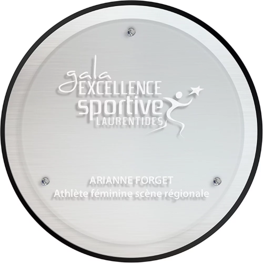 Cercle en argent (9" x 3/4") gravé au laser