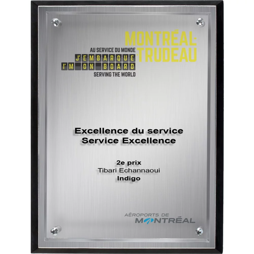 Plaque rectangulaire en aluminium argenté Alumo Tech (9" x 10" x 1") (PhotoImage)