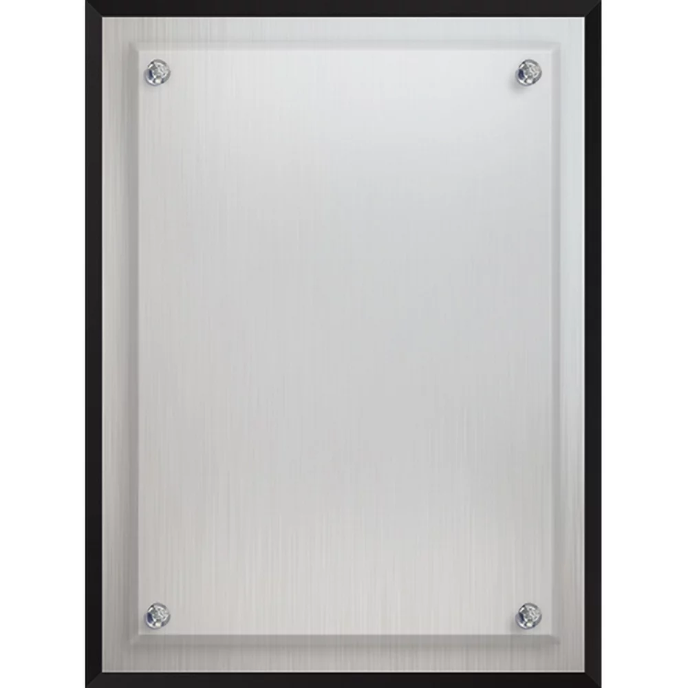 Plaque en aluminium givré de la série Econo (6" x 8") sérigraphiée.