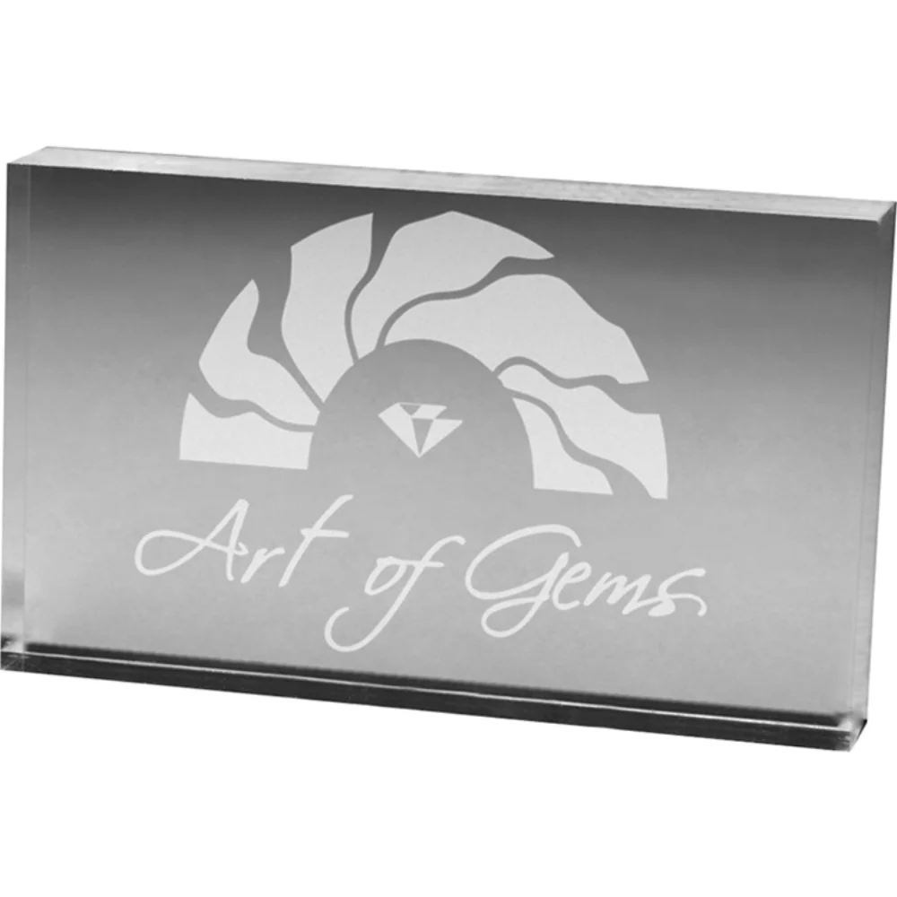 Presse-papiers rectangulaire en acrylique transparent (3" x 5" x 3/4") gravé au laser.