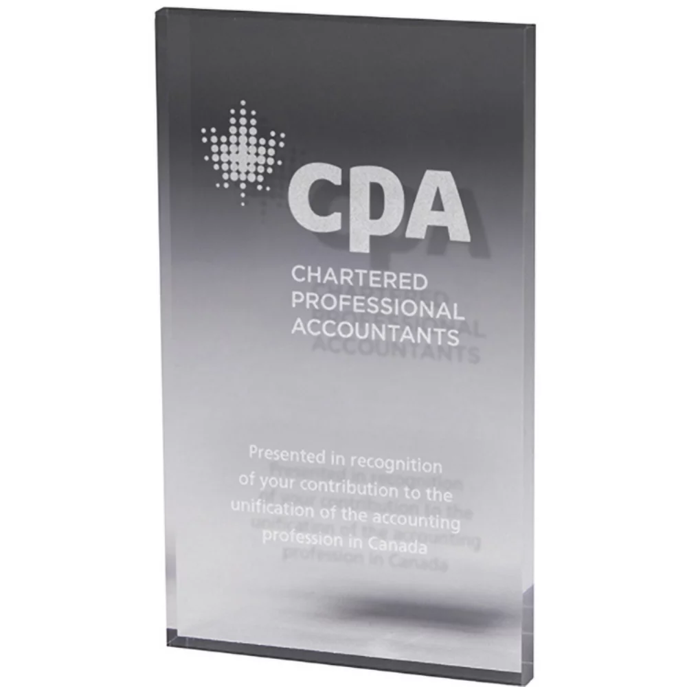 Clear Rectangle Paper Weight (4"x 6"x 3/8") Laser Engraved