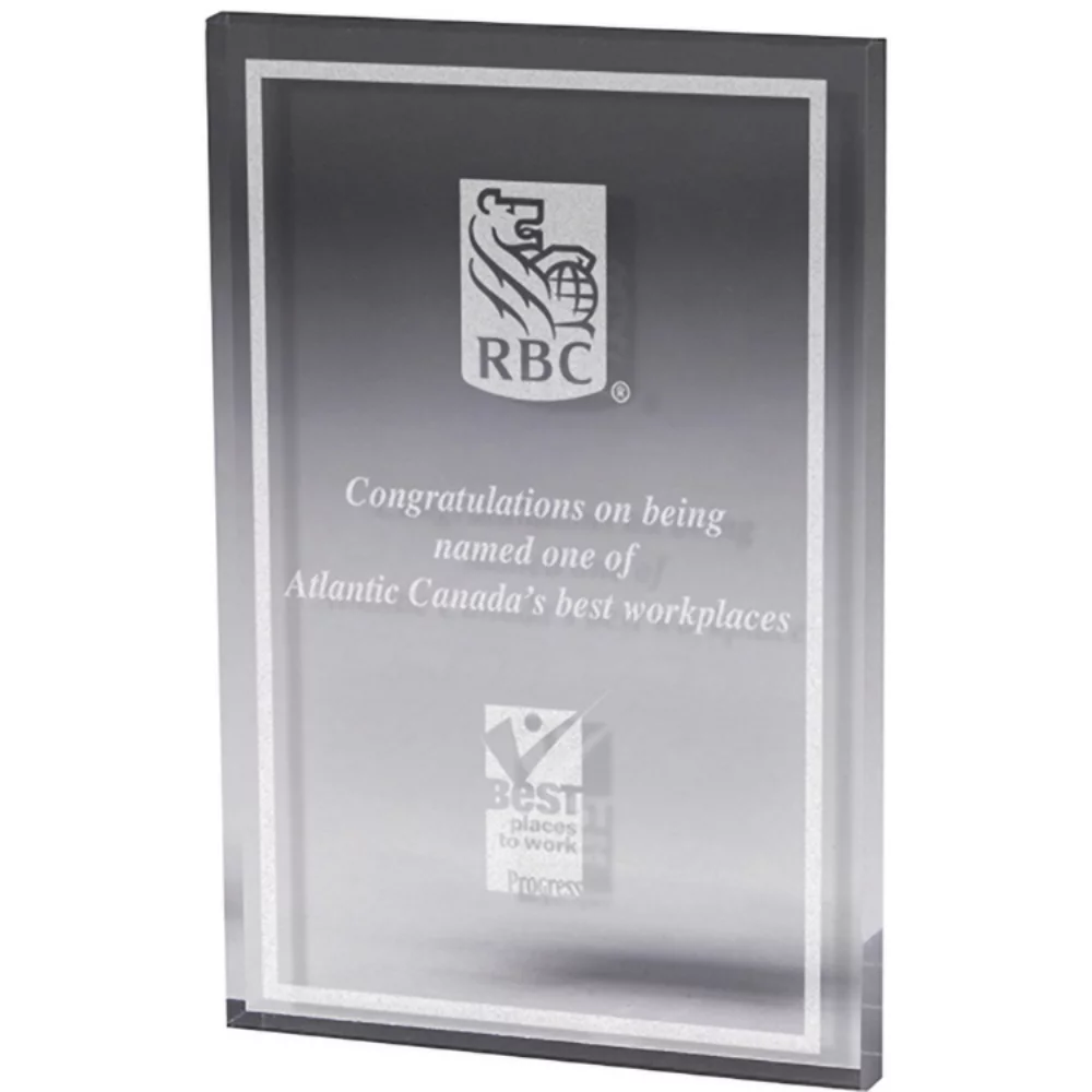 Clear Rectangle Paper Weight (5"x 7"x 3/8") Laser Engraved