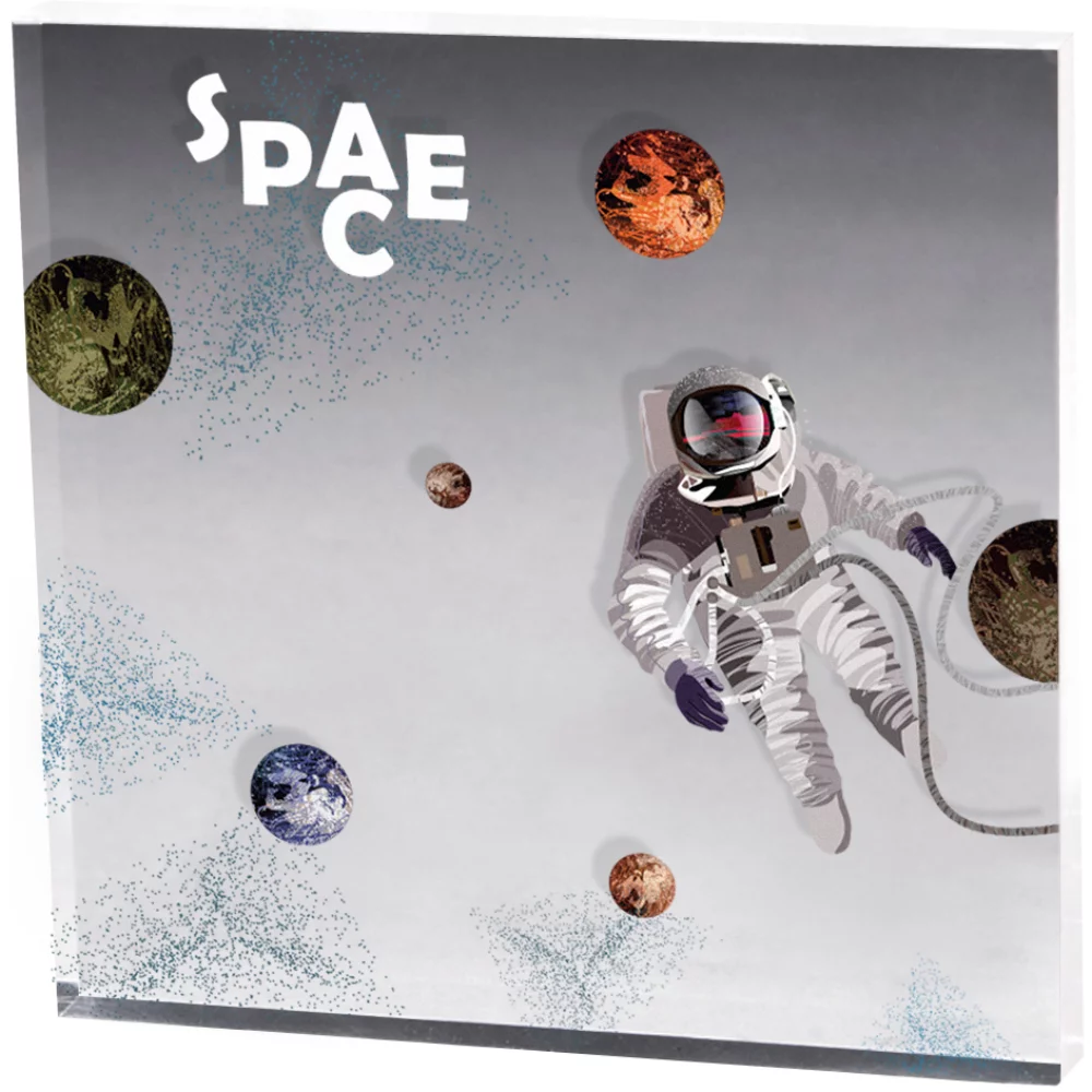 Presse-papiers carré transparent en acrylique de 3/8" (4" x 4") avec image photo en couleur intégrale.