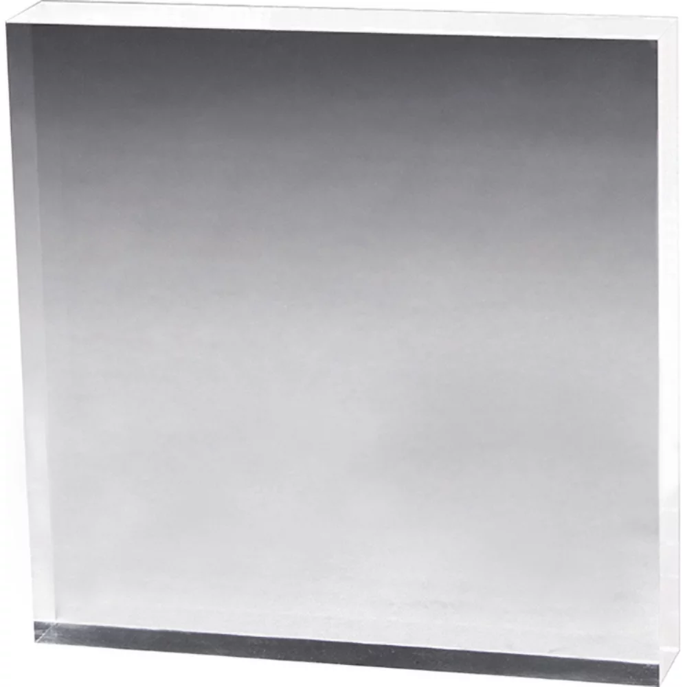 Clear Square Acrylic Paper Weight (4"x 4"x 3/4") Screen-printed