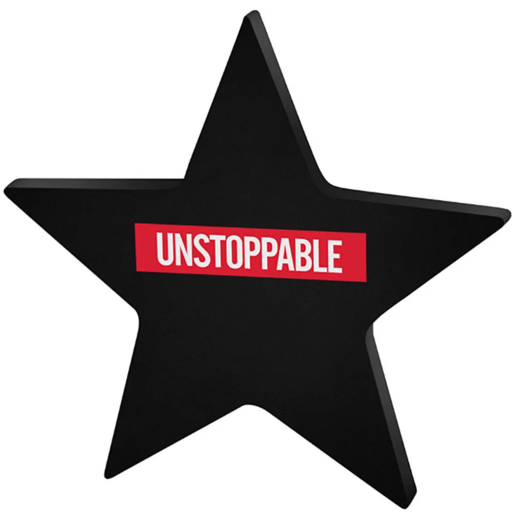 Black Star Acrylic Paper Weight (5"x 5"x 3/8") Screen-Printed