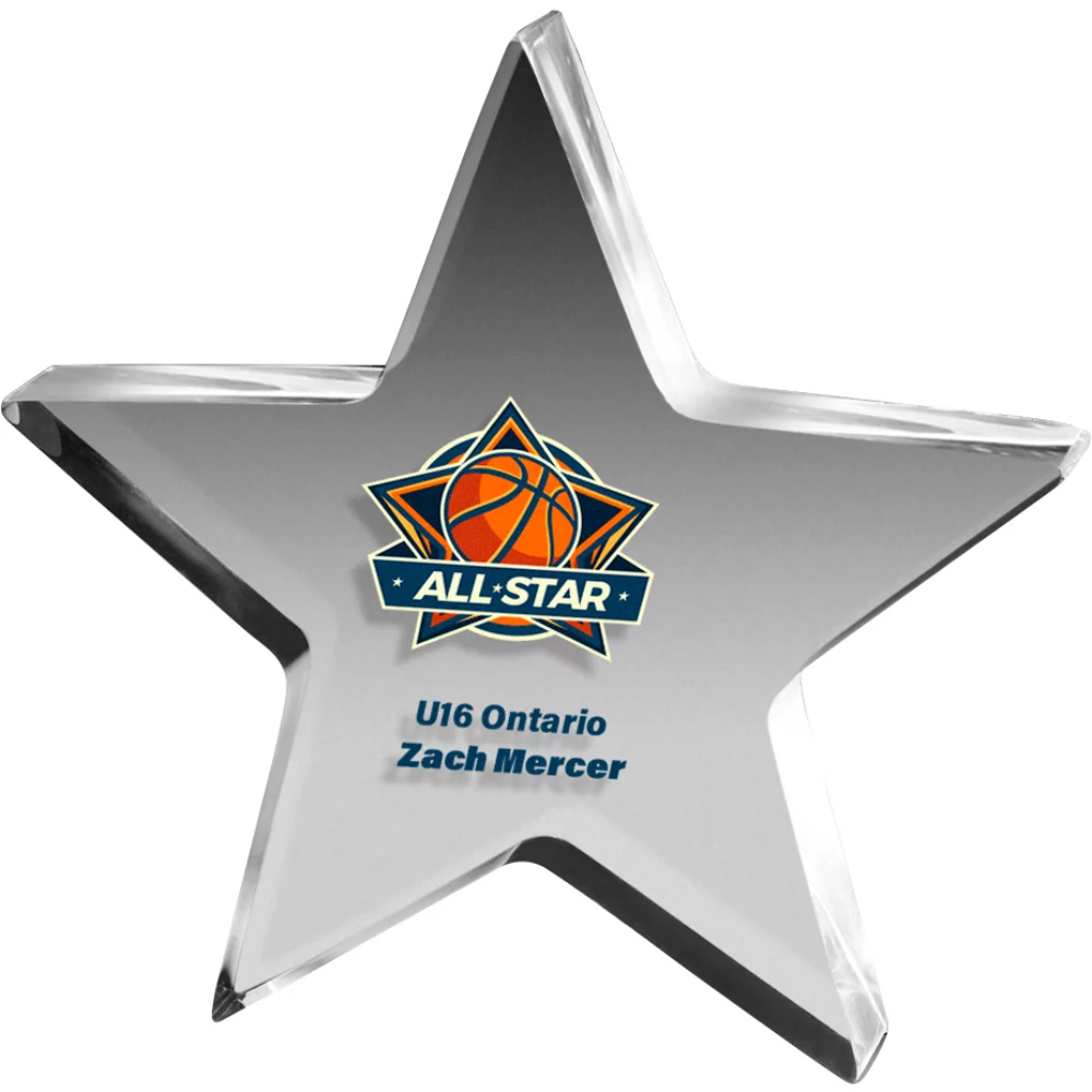 Clear Star Acrylic Paper Weight (5"x 5"x 3/4") Full Colour PhotoImage