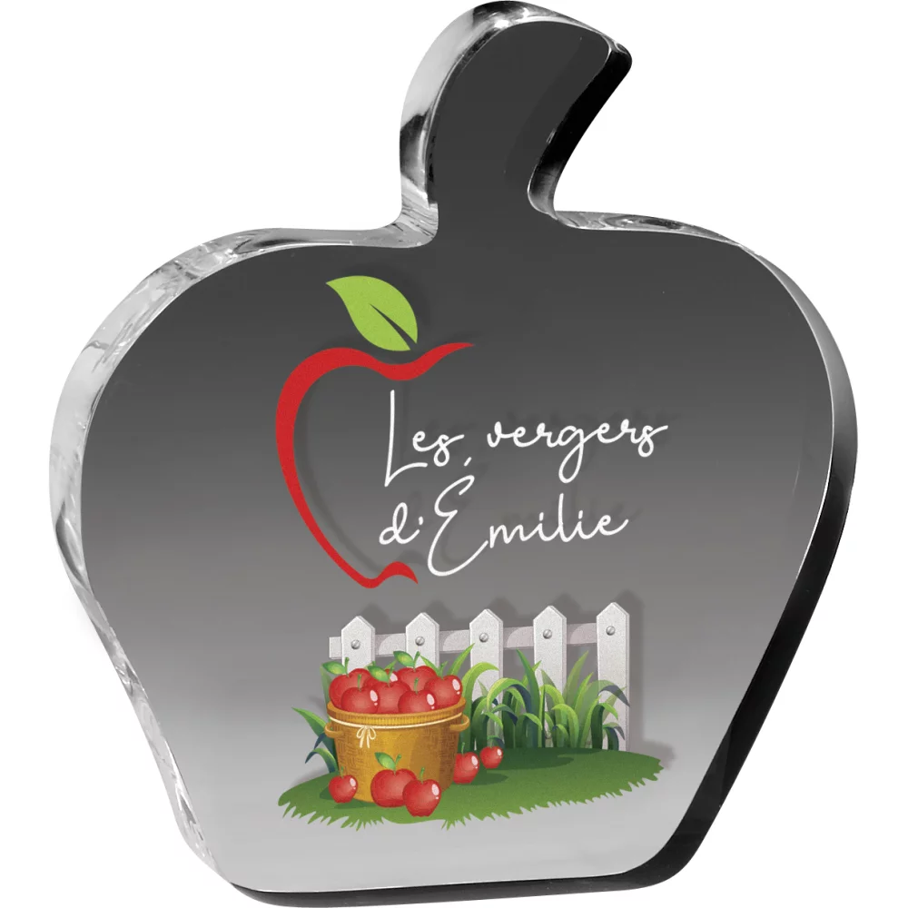 Clear Apple Paper Weight (4 1/8"x 4 5/8" 3/4") Full Colour PhotoImage