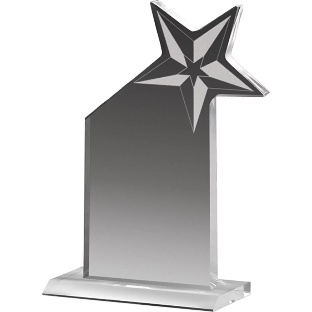 Prix de l'étoile filante en acrylique transparent (7 1/2"x10 1/2"x3/4") gravé au laser