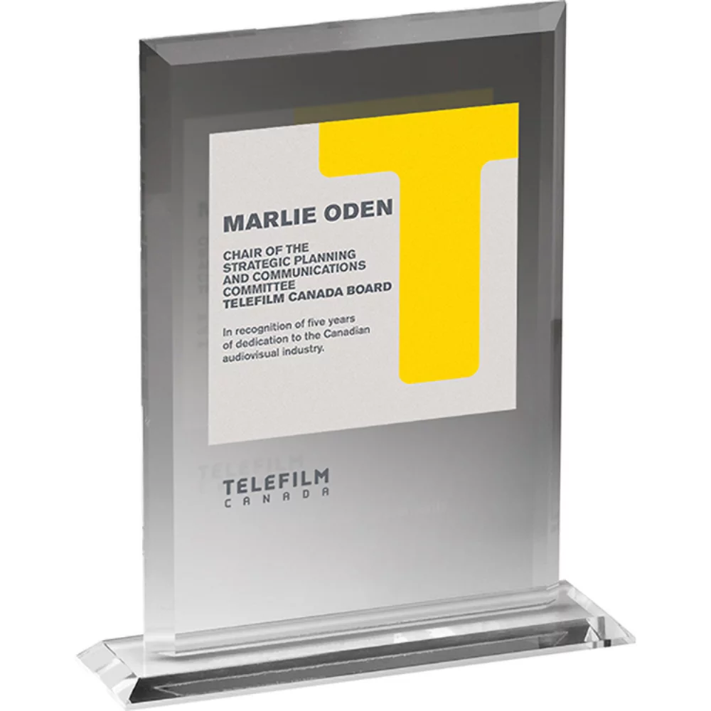 Clear Acrylic Portrait Award (7"x 8 1/2"x 3/8") Screen-Printed
