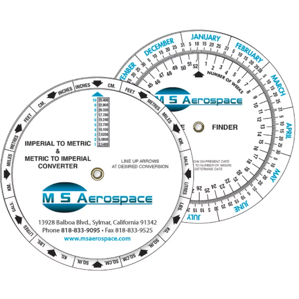 3 Wheel Imperial Metric Converter and Date Finder, Full Colour