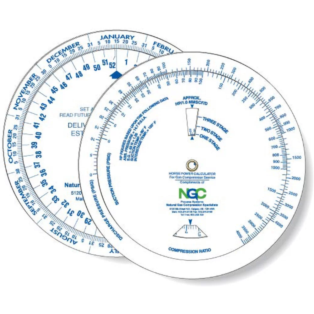 Calculateur de puissance pour roue/ Compression de gaz/ Trouveur de date, impression couleur personnalisée