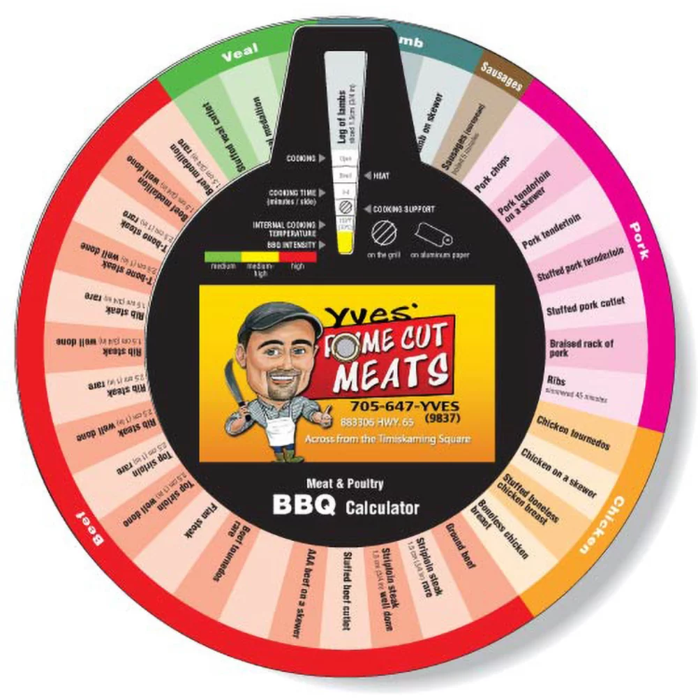 Calculateur de cuisson au barbecue à 3 roues (modèle anglais), couleur complète