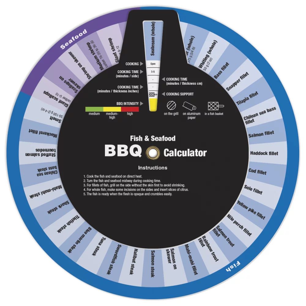 Calculateur de cuisson au barbecue à 3 roues (modèle anglais), couleur complète