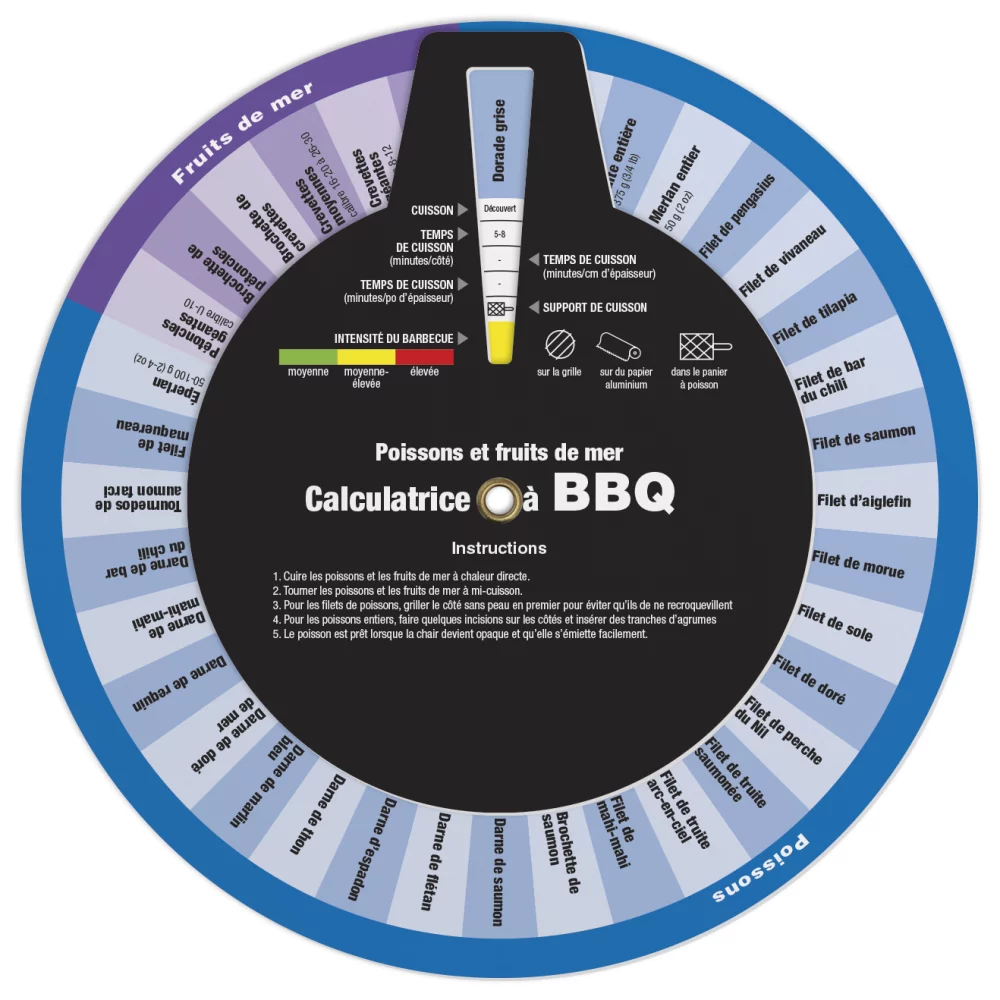 3 Wheel Barbecue Cooking Calculator (French Model), Full Colour
