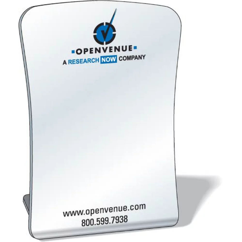 Free-Standing Acrylic Plastic Mirror, 3"x3.9" Curve Sides, Spot Colours