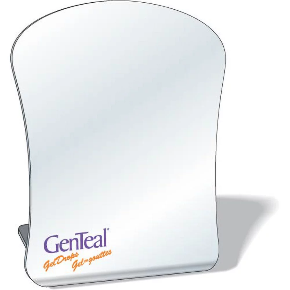 Free-Standing Acrylic Plastic Mirror, 5.5"x6.5" Round Top, Spot Colours