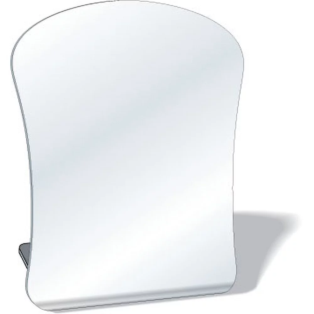 Free-Standing Acrylic Plastic Mirror, 5.5"x6.5" Curved Sides, Full Colour