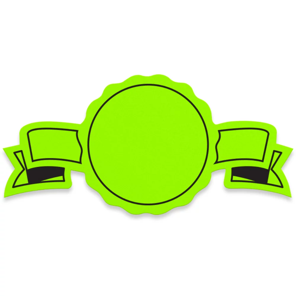 Fluorescent Chartreuse Flexo-Printed Stock Banner Label (1.25"x2.5")