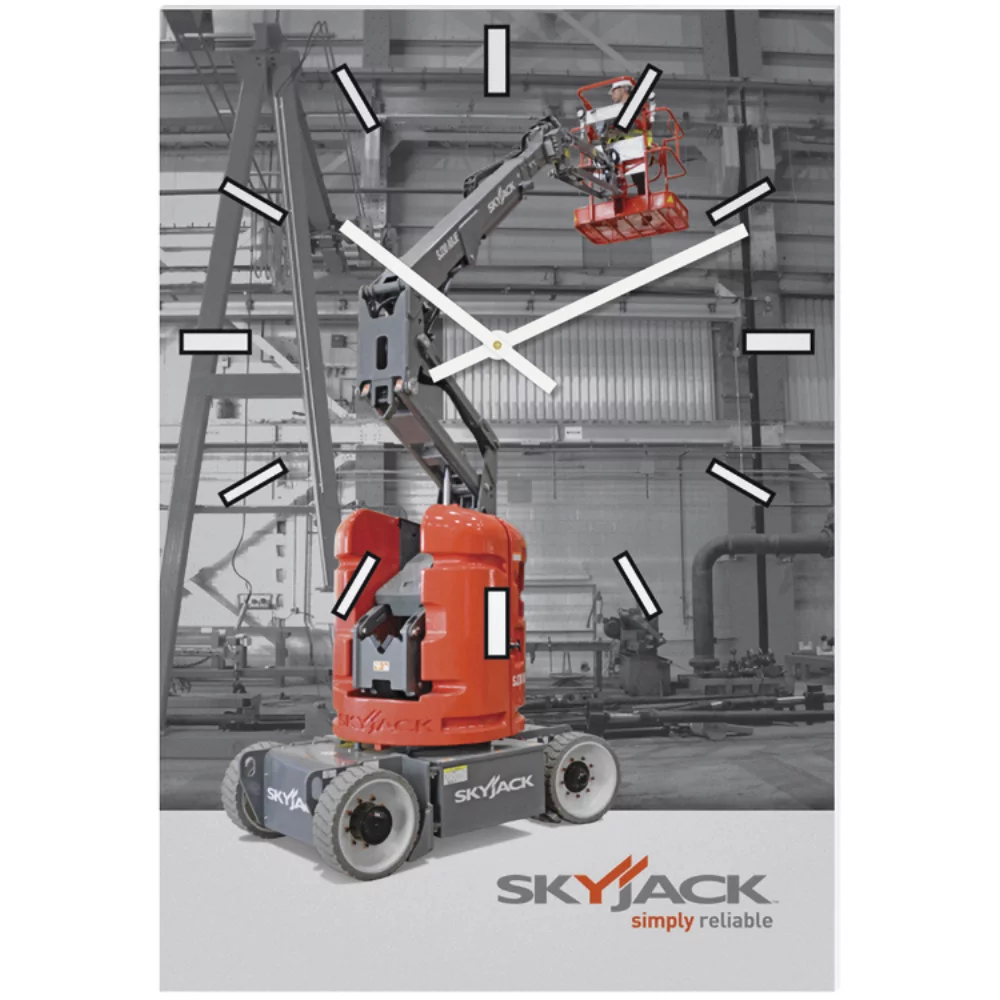 Rectangular White Acrylic Clock with Full Colour Imprint