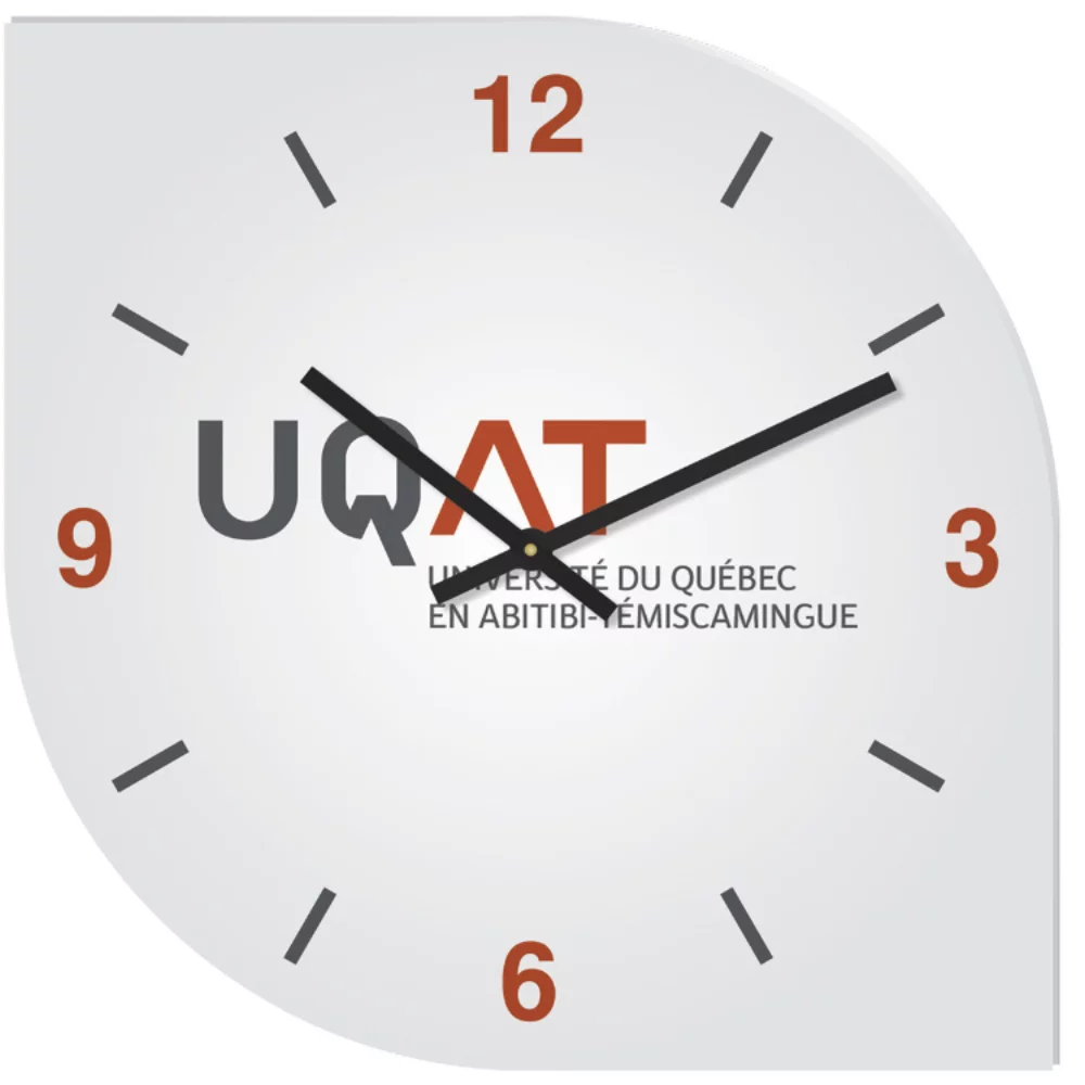 Custom White Acrylic Clock with Full Colour Imprint