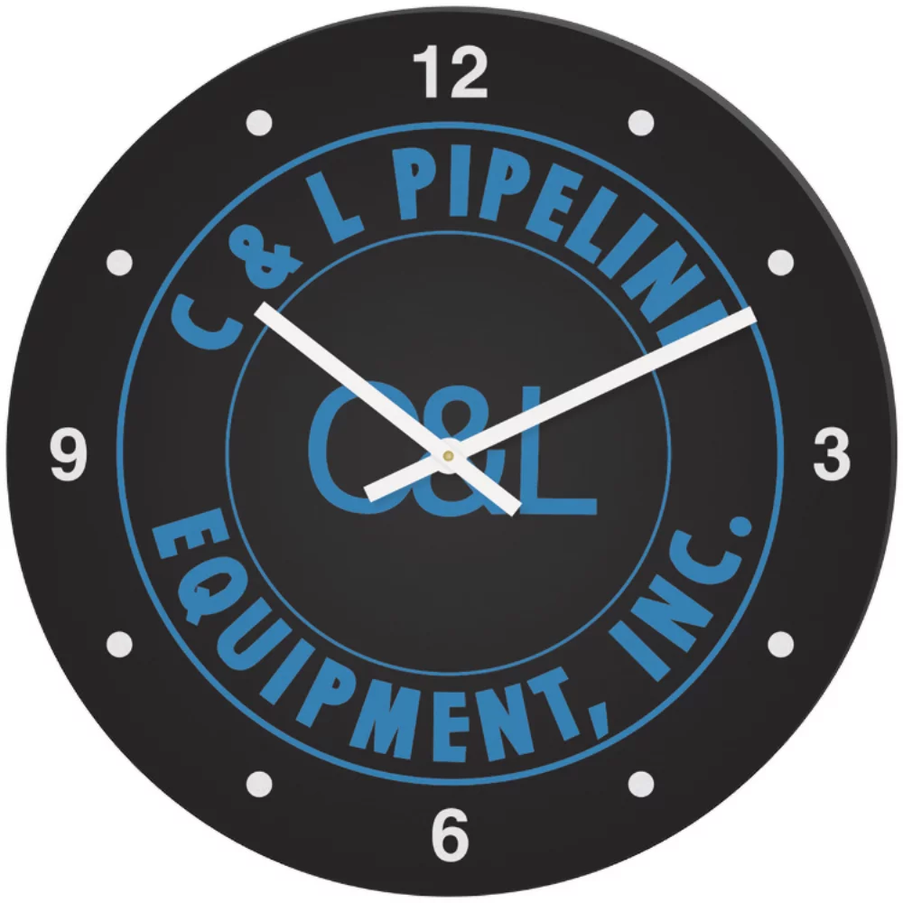 Black Acrylic Round Clock (11 3/4" dia.) Full Colour Imprint