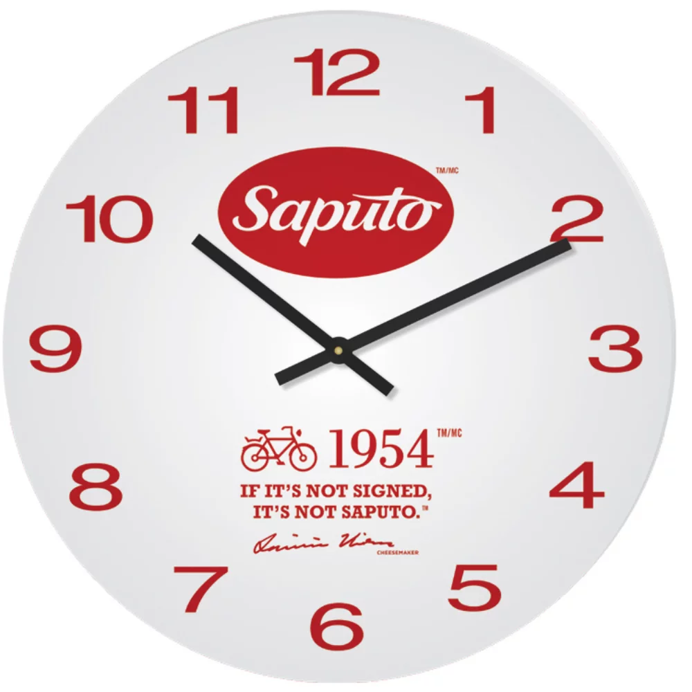 White Acrylic Round Clock (11 3/4" dia.) Full Colour Imprint