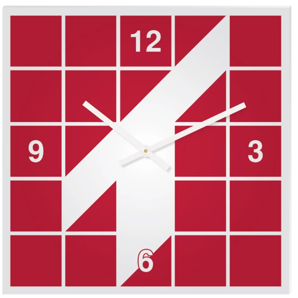 White Acrylic Square Clock (11 3/4"x 11 3/4") Full Colour Imprint