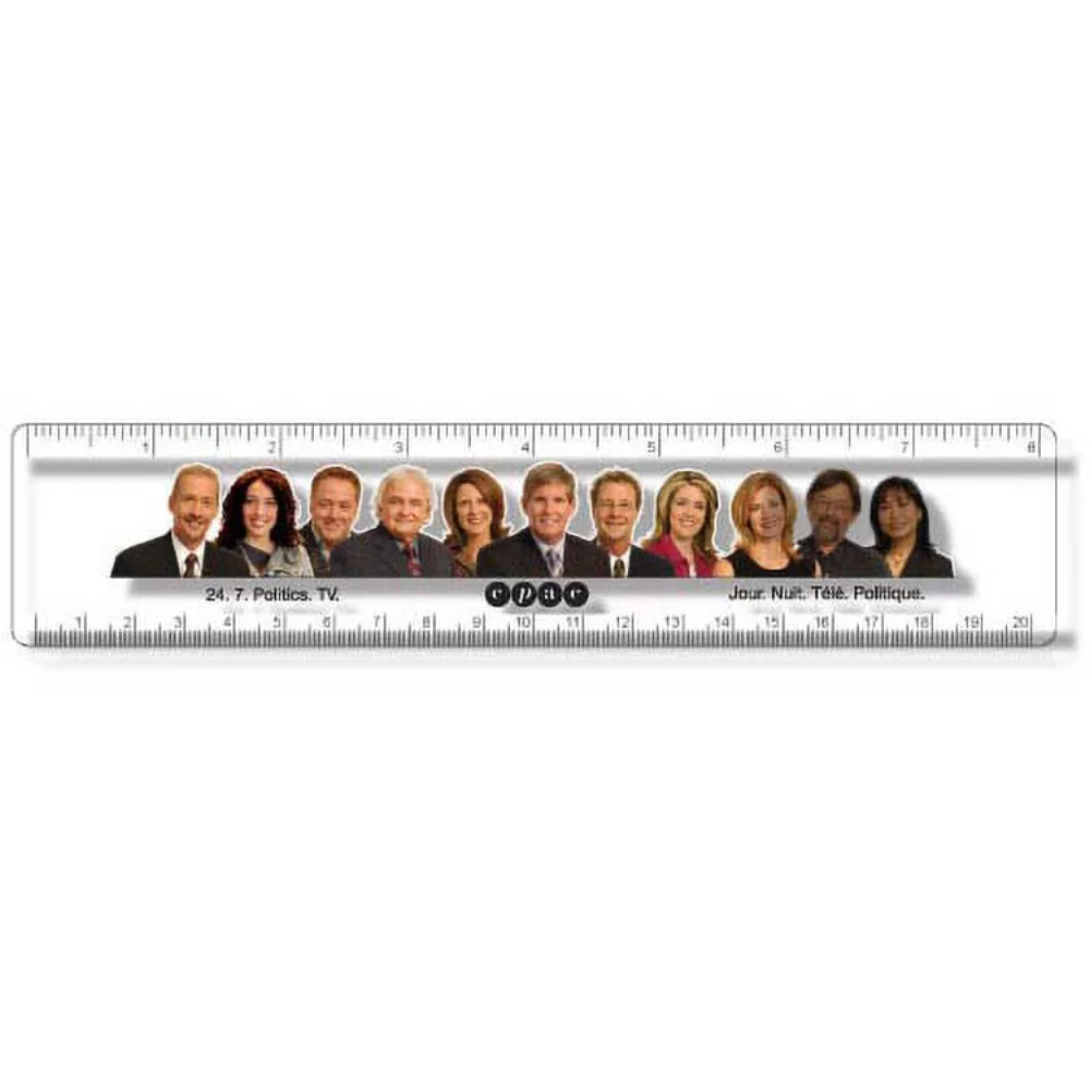 .060 Clear Plastic Rulers, InkJet Full Colour + white (1.75" x 8.25"), Round corners