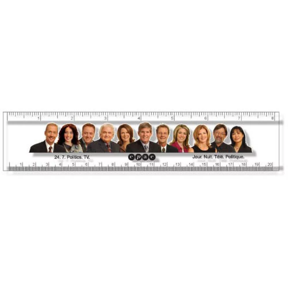 .020 Clear Plastic Rulers 1.75"x8.25", Rectangle, Square Corner, Full Colour