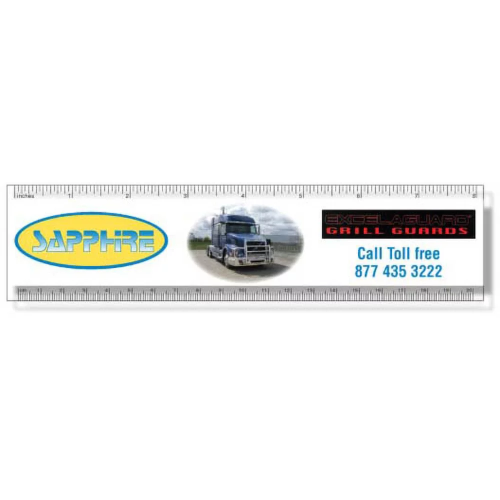 Règles en plastique transparent de 0,020, 2"x8,25", rectangle, coin carré, couleur pleine
