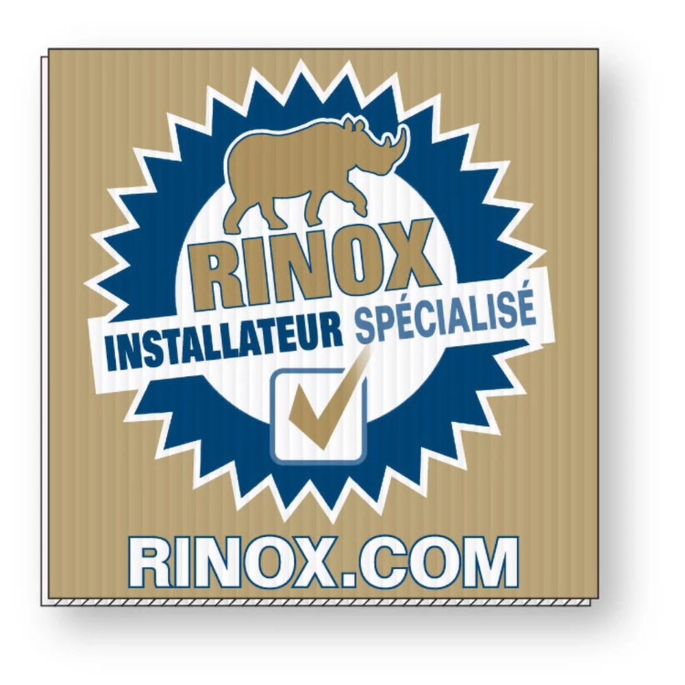 Panneau en coroplast blanc de 5/32", rectangle de 11,25" x 11,25", en couleur pleine.