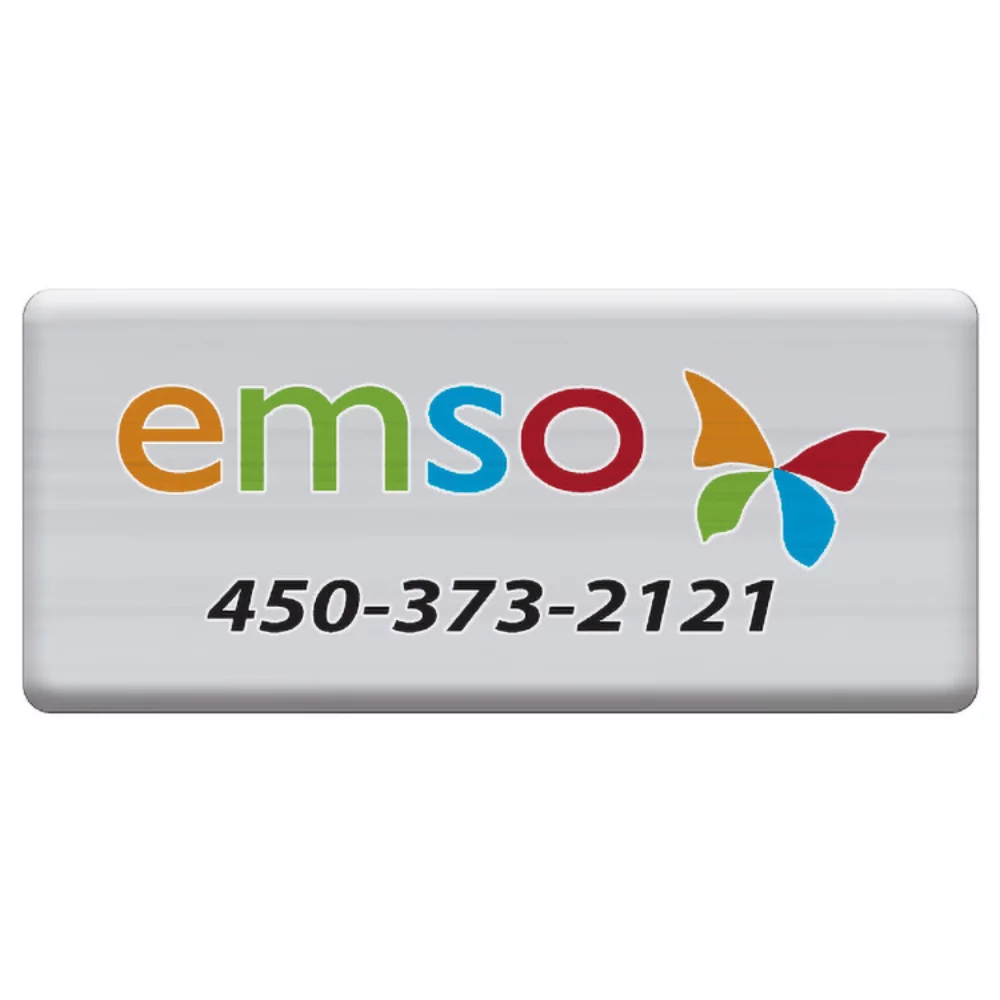 5 Sq. Inch Custom 4 Colour Process Matte Silver Polyester Domed Decal