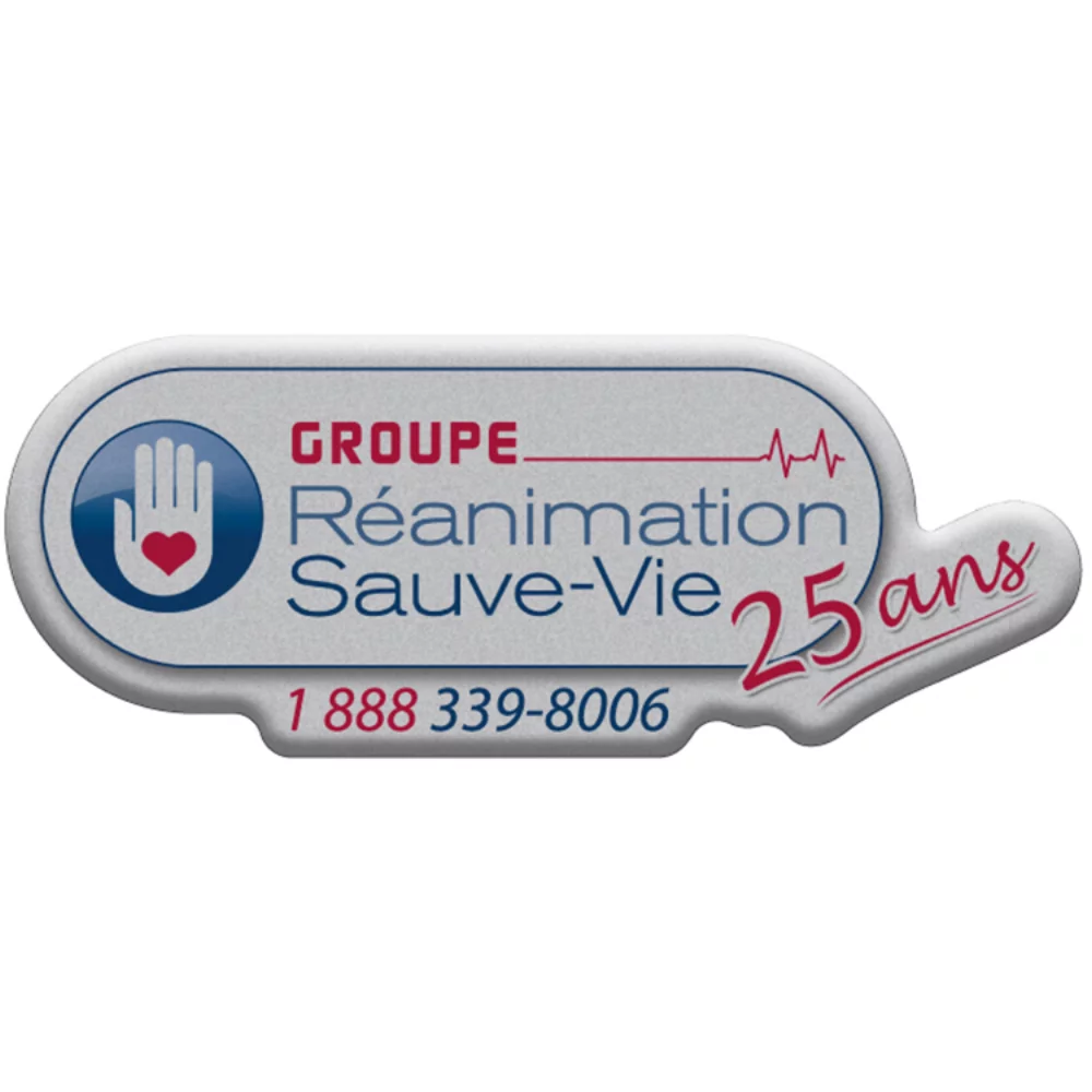 8 Sq. Inch Custom 4 Colour Process Matte Silver Polyester Domed Decal