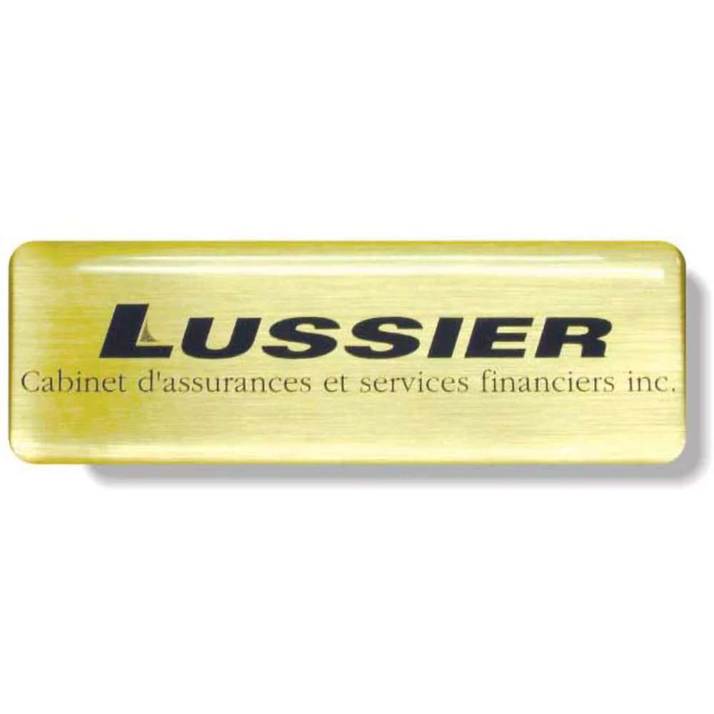 Custom Screen-Printed Brushed Gold Domed Decal (Up to 3 Sq. Inch)