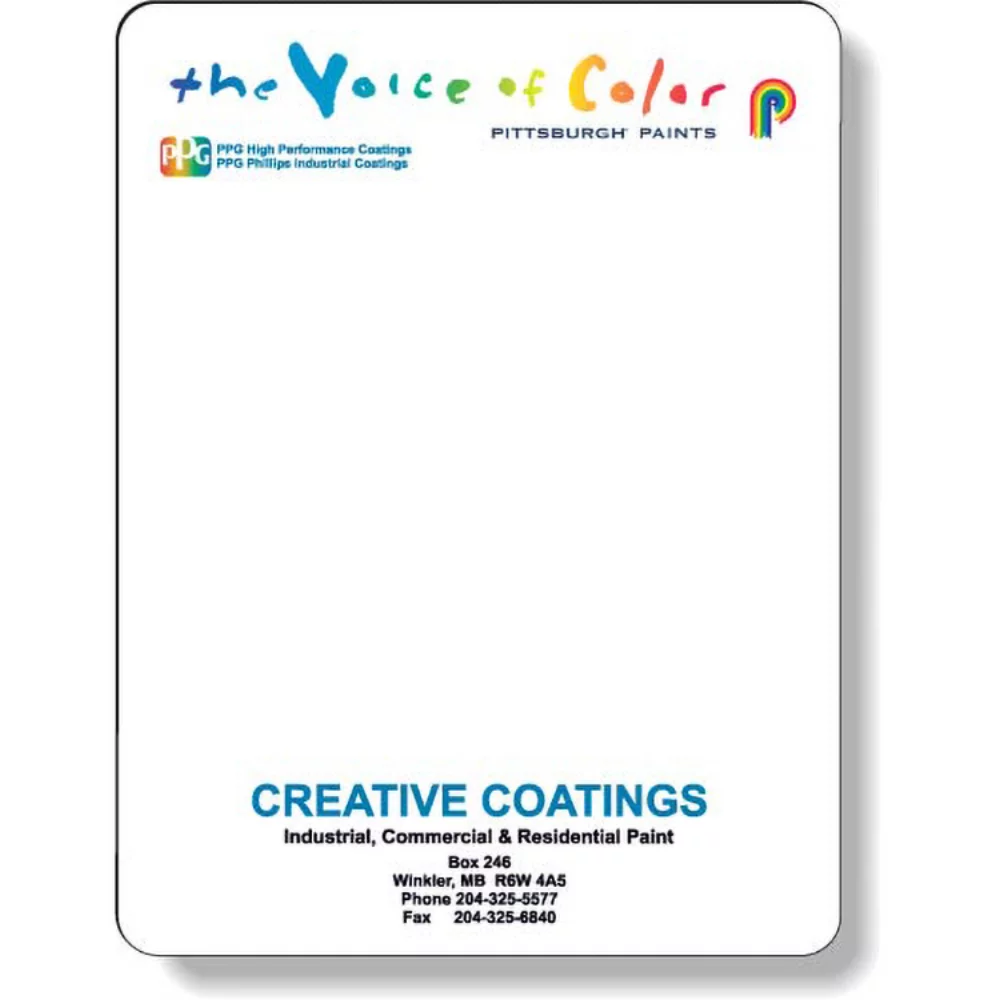 Full Magnetic Back Memo Board, Rectangle 5.5"x7.25" Round Corners, Full Colour Digital Imprint