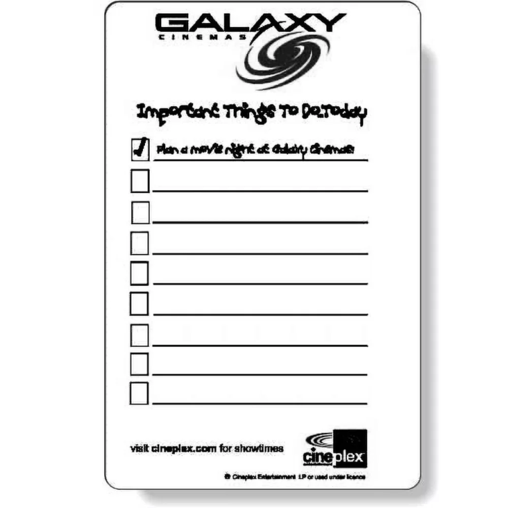 Tableau mémo magnétique complet avec dos magnétique, rectangle 5,5"x8,5" coins arrondis, impression en couleur spot.