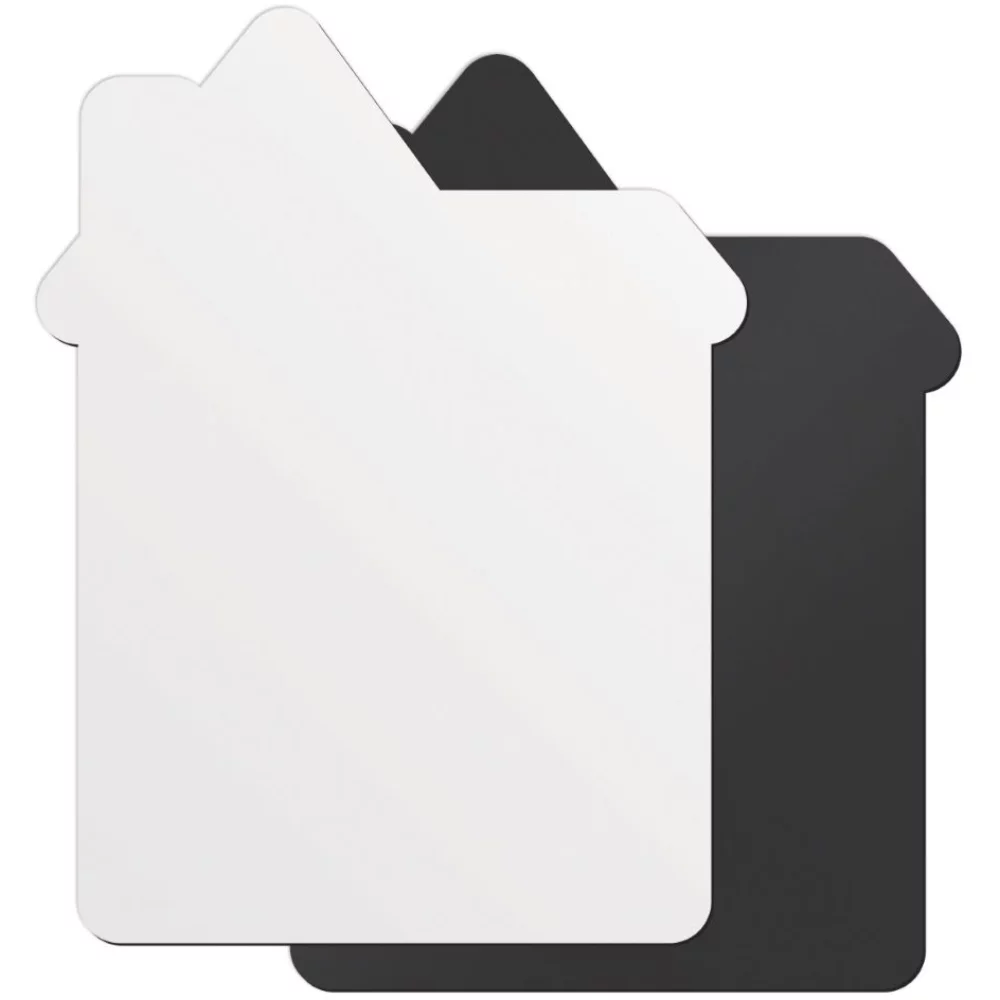 Full Magnetic Back Memo Board, Stock House Shape, 5.5"x7.25", Spot colour