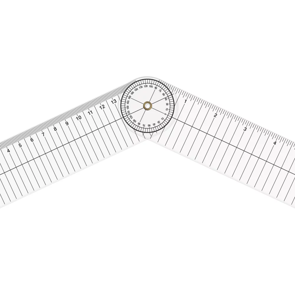 Goniomètre en plastique transparent (1,75" x 12,25") en stock.