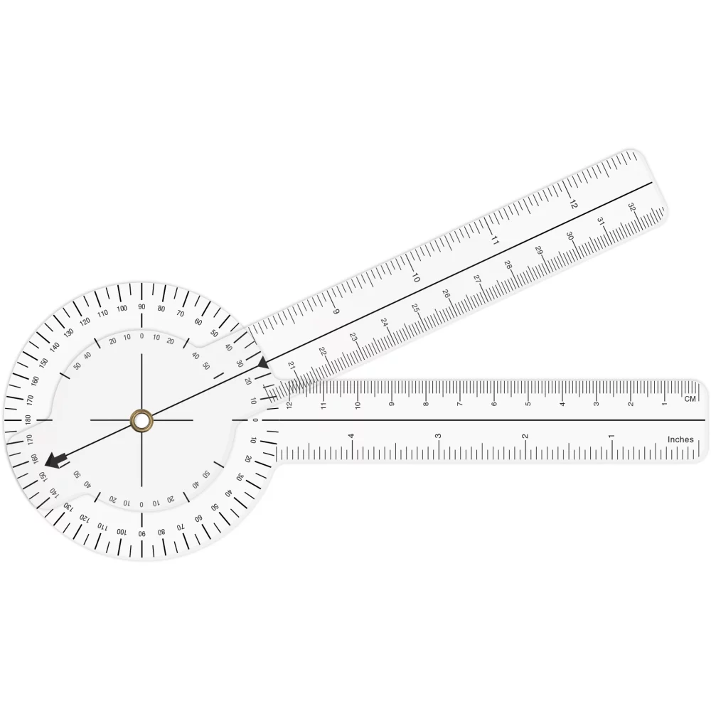 .040 Clear Plastic Goniometer (3.18" x 13") Screen-printed