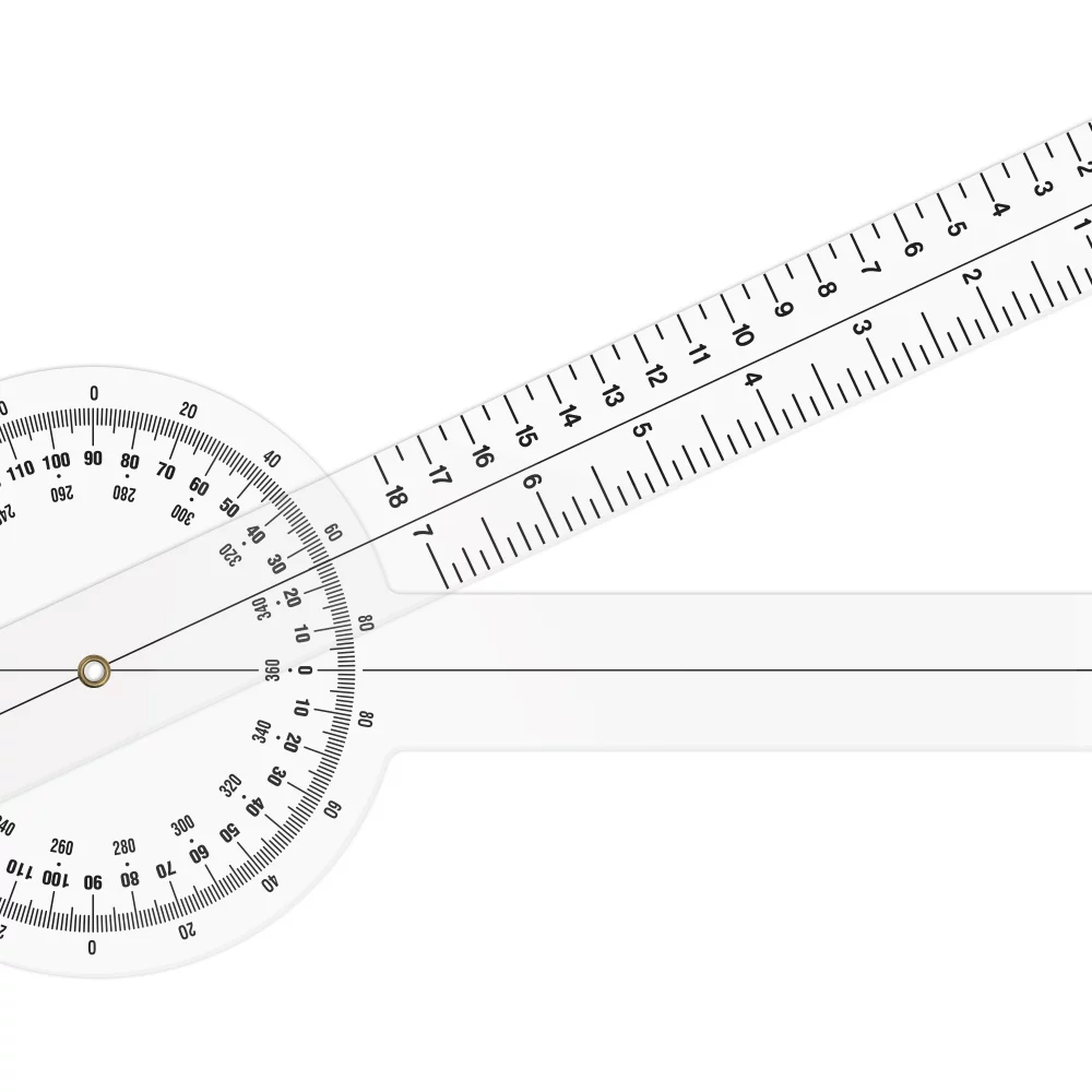 Goniomètre en plastique transparent de .030 (5"x19.875")
