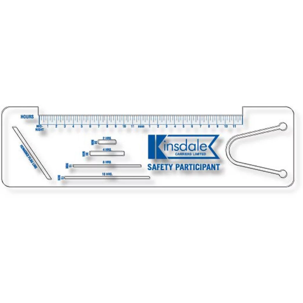 .030 Clear Plastic Logbook Ruler, Stock Shape LBR12 (2.25"x8.125"), Spot Colour