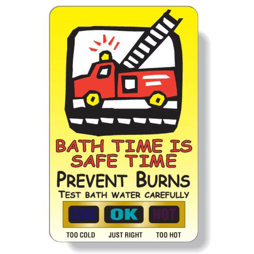 .020 White PVC Bath Thermometer, Stock Rectangle (2.13"x3.38"), Full Colour Digital Imprint