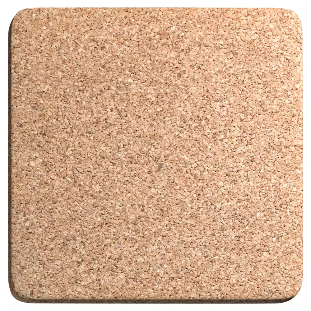 3/16" Natural Cork Coasters Square (3.5" x 3.5") round corners, Laser engraved