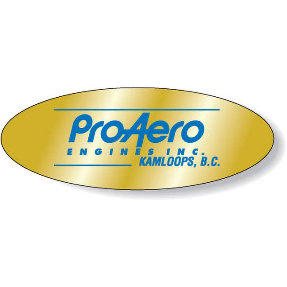 Bright Gold Foil Paper Flexo-Printed Stock Oval Roll Labels (1.5"x4")