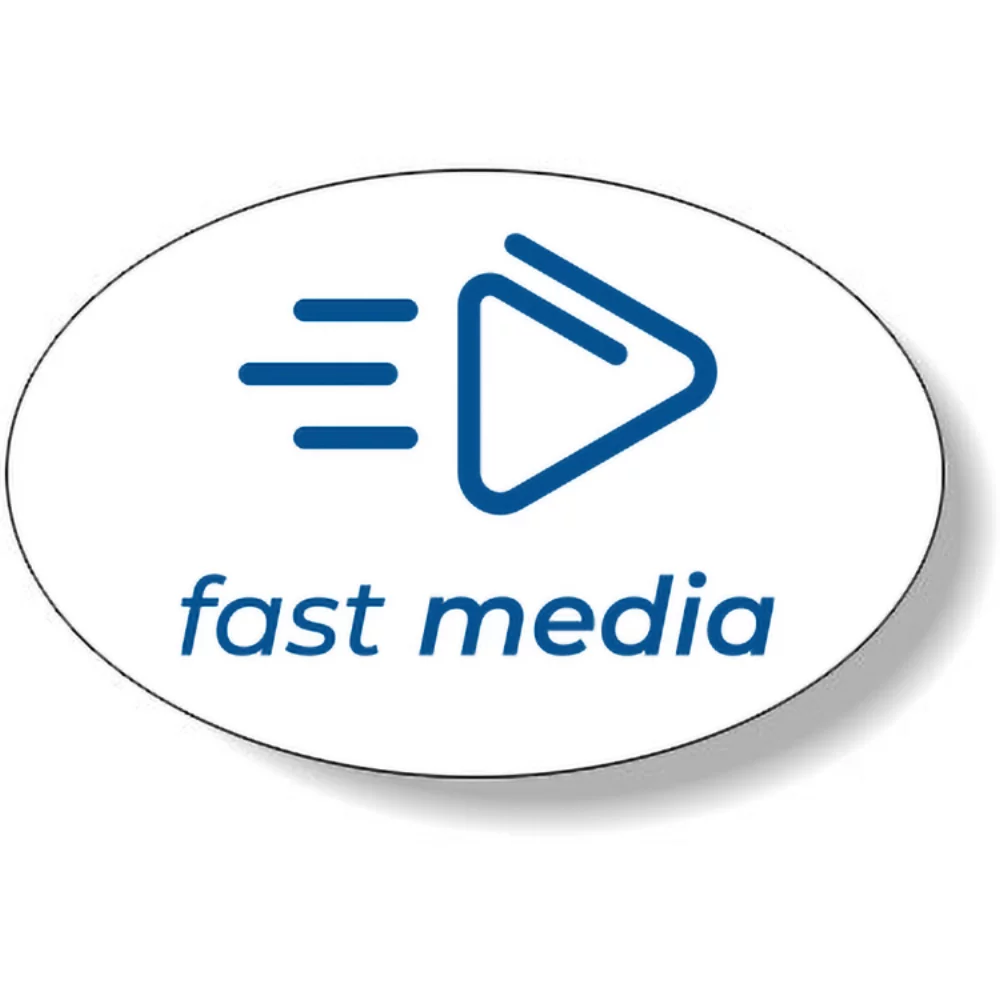 White Matte Flexo Printed Stock Oval Roll Labels (1.625"x2.5")